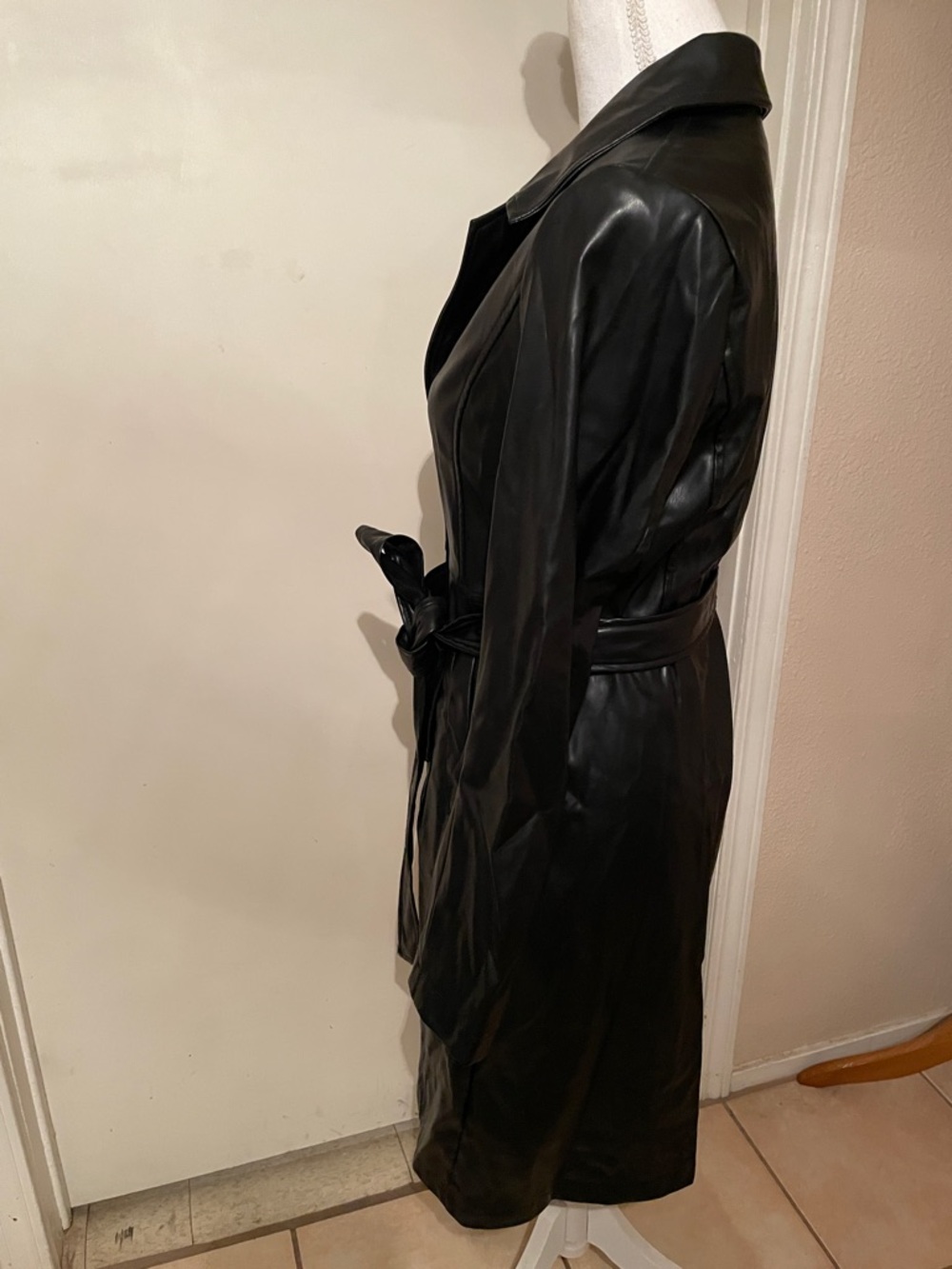 “Shein” Black Trench Coat - Belted With Pockets! - Picture 2 of 7